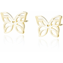 Delikatne pozłacane srebrne kolczyki celebrytki ażurowe motylki motyle