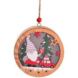 BELINE Dekoracja świąteczna Skrzat i samochód Okrągła Bateryjne