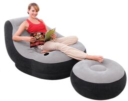 Fotel dmuchany + podnóżek, Intex, 130x99x76 cm