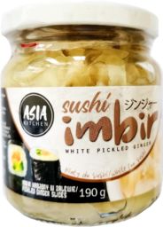 Imbir marynowany do sushi, biały 190g - Asia