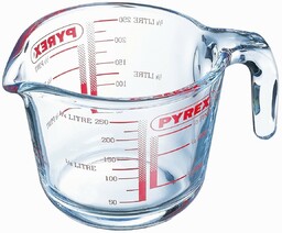 Szklany kubek pomiarowy Pyrex 0,25 l, 9 x