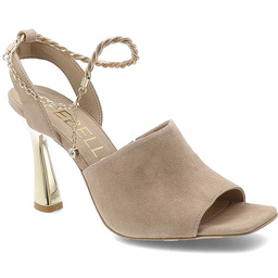 Chebello Sandały damskie, ze skóry naturalnej o gładkim