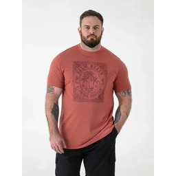 T-shirt Męski z Nadrukiem Czerwony TITCHMARSH-D555 Duże Rozmiary