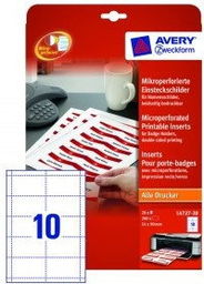 Identyfikatory z mikroperforacją Avery Zweckform; A4, 20 ark./op.,
