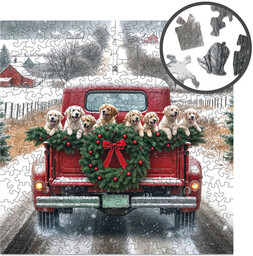 Puzzle drewniane Christmas Traveling Dogs - 250 elementów