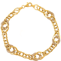 Bransoletka złota z cyrkoniami pr.585 21 cm