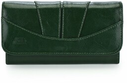Klasyczny, elegancki portfel Elkor zamek zielony