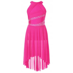 Sukienka Taniec Liryczny Współczesny Balet Body Kostium Różowy