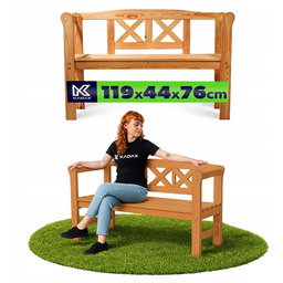 Ławka Ogrodowa Drewniana Z Oparciem 119 CM Ławeczka