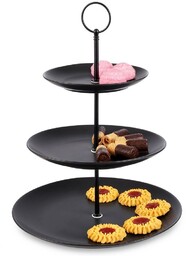 Patera porcelanowa czarna 34 cm