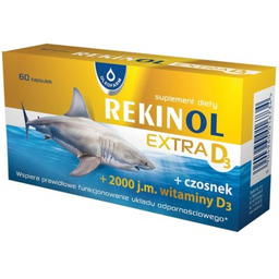 OLEOFARM Suplement diety Rekinol Extra D3 (60 kapsułek)