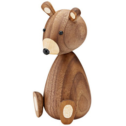 Lucie Kaas Baby Bear figurka drewniana, brązowa, 11