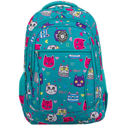 Młodzieżowy plecak szkolny odszyty z poliestru pokryty uroczym