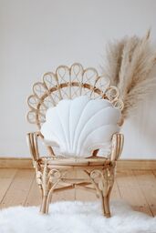 Aksamitna poduszka dekoracyjna muszla "Biała perła"