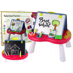 Lean Toys Tablica 2w1 Stolik Kredowa Pisaki Gra