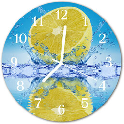 Zegar szklany okrągły Cytryna