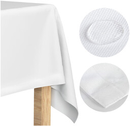 Obrus 140x200 Plamoodporny Klasyczny Elegant Biały