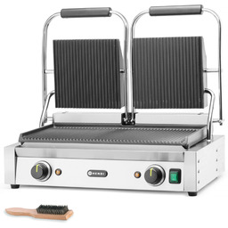Kontakt grill kontaktowy ryflowany podwójny 3600W - Hendi