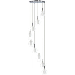 Lampa wisząca szklana chromowana 9-punktowa AZ3102 z serii