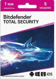 BitDefender Total Security 5D/1 Rok Kod aktywacyjny Antywirus