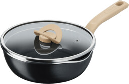 Patelnia TEFAL G1668795 GŁĘBOKA 24CM Z POKRYWĄ Czaro-srebrna