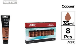 Farba akrylowa 35ml miedziana (8szt) - Artix