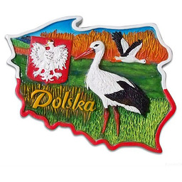 Magnes kontur Polska bociany