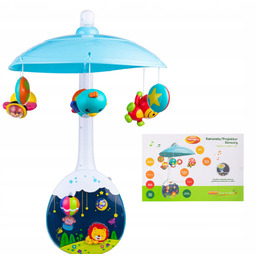 Karuzela Muzyczna Na Łóżeczko Z Projektorem I Pilotem
