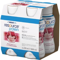Resource, Protein, smak owoców leśnych, 4x200 ml