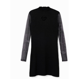 Prążkowana sukienka mini z sercem