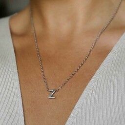 Naszyjnik męski srebrny łańcuszek litera Z ze stali
