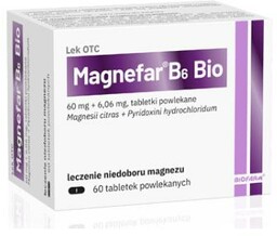 Magnefar B6 Bio 60mg+6.06mg, 60 tabletek