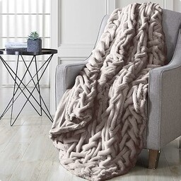 Modern Threads Luksusowy, solidny, pleciony koc ze sztucznego