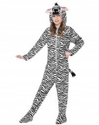 Strój Zebra Zebry Zwierzak Zoo Biało-czarny 128