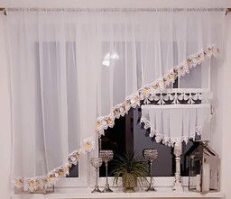 Firanka gotowa do kuchni skos woal panel gipiura