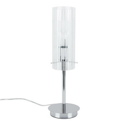 Italux Stojąca lampa stołowa Max szklana tuba przezroczysta