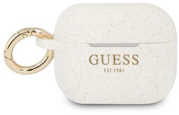 Guess GUAPSGGEH AirPods Pro cover biały/white Silicone Glitter