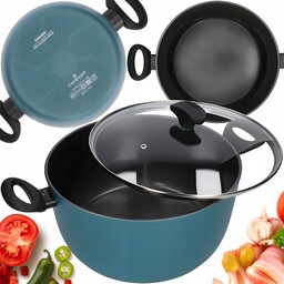 Zwieger Garnek Z Pokrywą Głęboki Non-stick Indukcja Morski