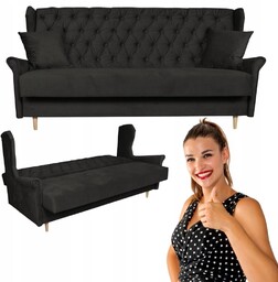 Sofa z funkcją spania WELUR wersalka uszak kanapa