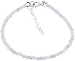 Bransoletka - fasetowany Chalcedon i srebro