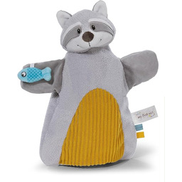 NICI 61858 Przytulanka sensoryczna i pacynka, szop pracz