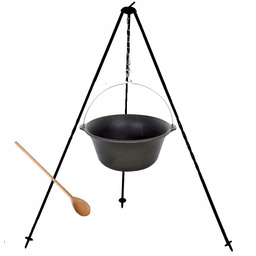 Kociołek Węgierski Żeliwny Myśliwski 11L Stojak