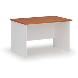 Biurko PRIMO WHITE, 120x80 cm, biały/czereśnia