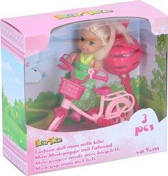 Lalka z rowerem dla dziewczynki EDDY TOYS 3el