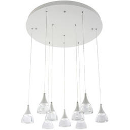 Lampa wisząca metalowa biała 9-punktowa AZ3144 z serii