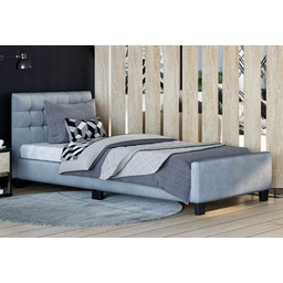 Łóżko tapicerowane SF942 jednoosobowe 90x200 Welur Szary