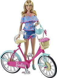 Barbie Rower z koszykiem z kwiatami, DVX55