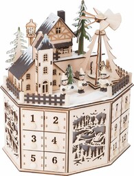 Drewniany kalendarz adwentowy Miasteczko w Boże Narodzenie