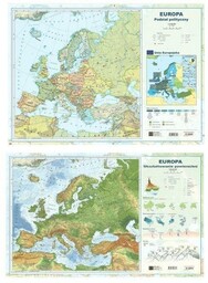 MAPA EUROPY A2 DWUSTRONNA LAMINOWANA ART-MAP - PRACA