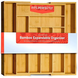 Utopia Kitchen Caddy organizer do szuflad, bambusowy organizer